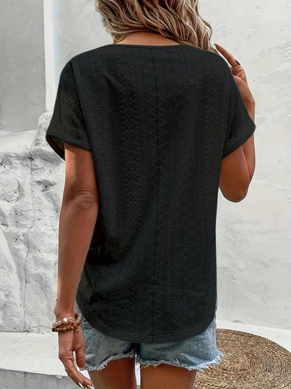 Blusa Donna Elegante Collo a V Stile Casual per Primavera Estate