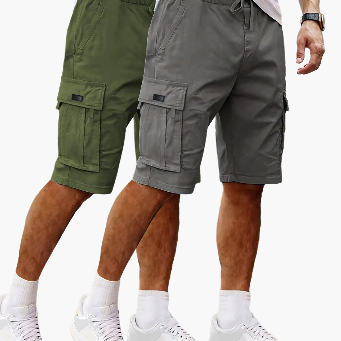 Shorts cargo décontractés pour homme 2 pièces, style urbain et polyvalent, idéals pour loisirs et activités extérieures