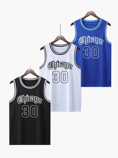 Débardeur de Basketball Homme Style Vintage avec Motif Chicago 30 - Idéal pour le Sport et les Loisirs