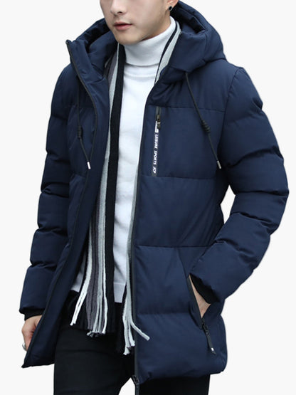 Manteau Homme Long à Capuche Style Urbain pour Hiver et Quotidien