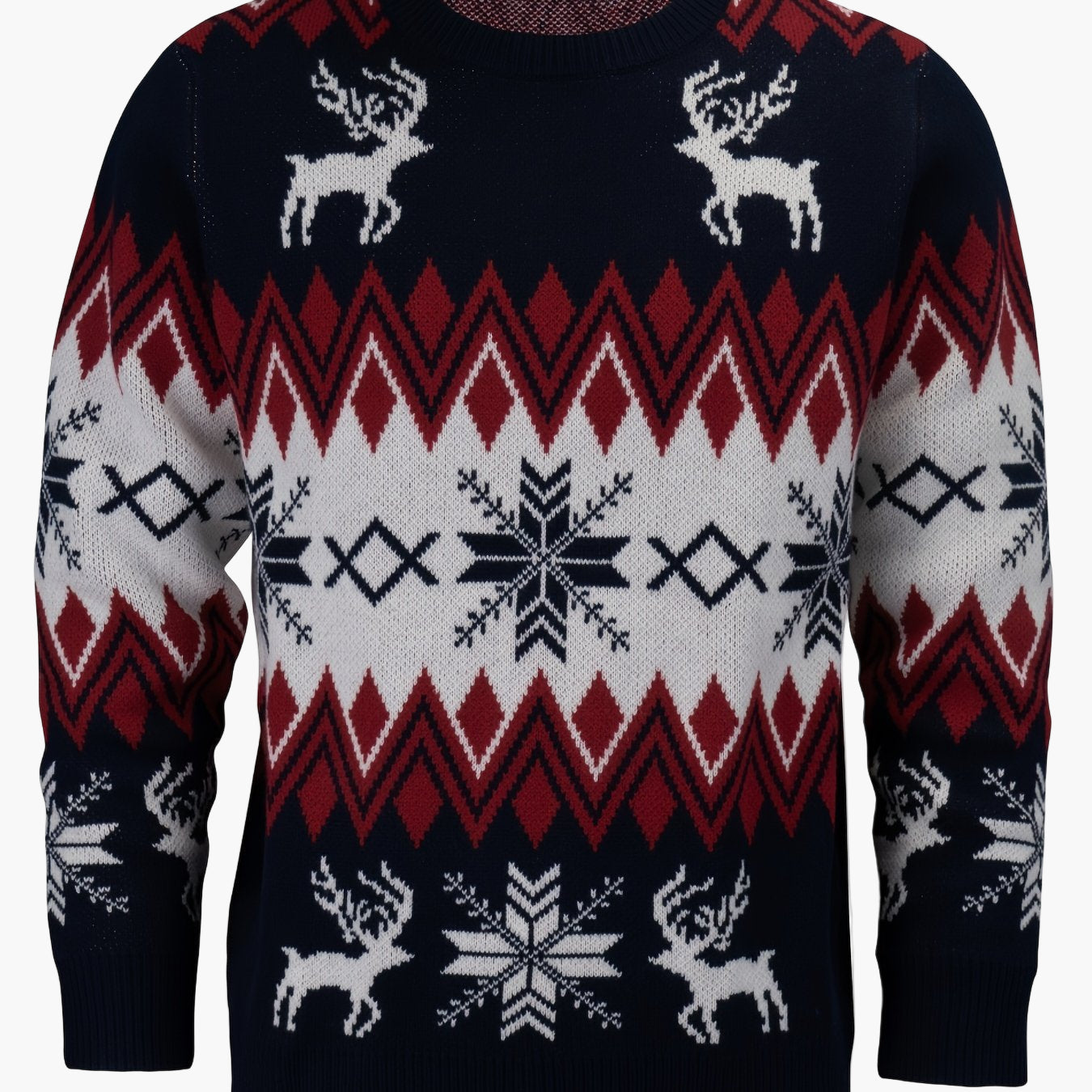 Pull de Noël décontracté homme motif renne et flocons de neige style hiver