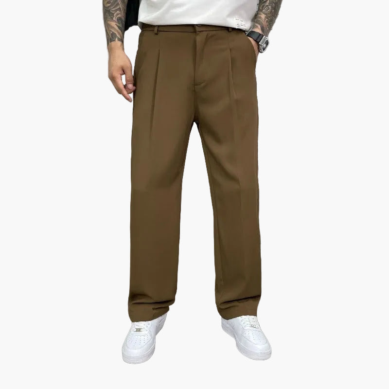 Pantaloni larghi da uomo stile cittadino elegante – Taglio ampio alla moda per un aspetto moderno