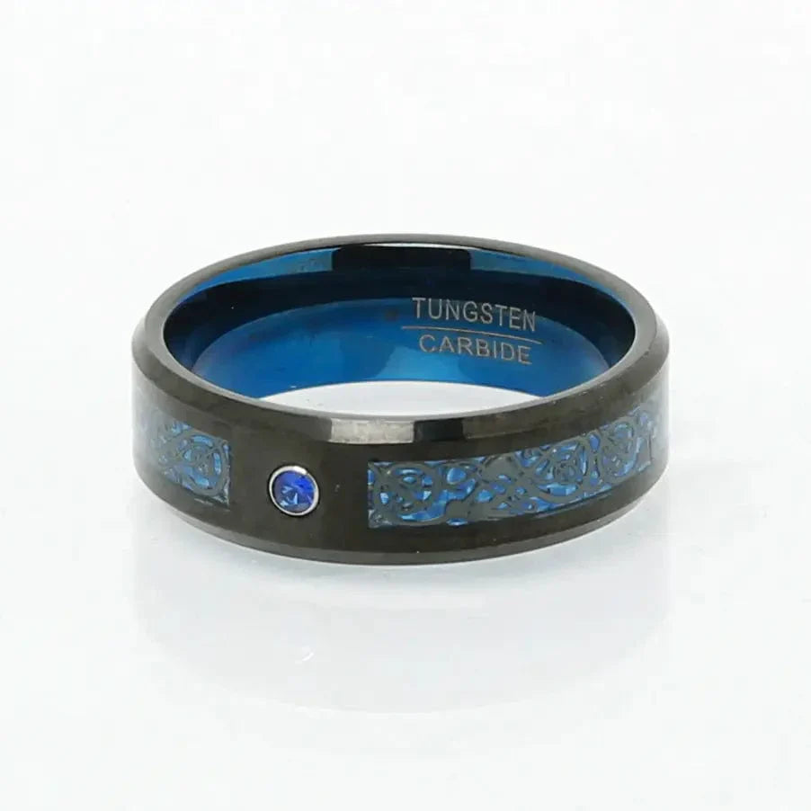 Mick – Bague 'Valhalla Azure' en Tungstène pour Hommes