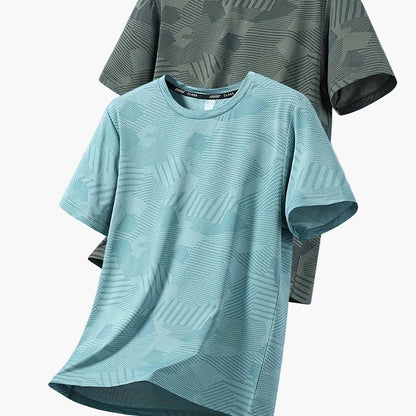 Camiseta casual para hombre estilo tropical transpirable de manga corta - Pack de 2, ideal para el verano