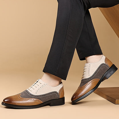 Men's Dress Shoes Elegant Brogue Style for Business and Formal Occasions