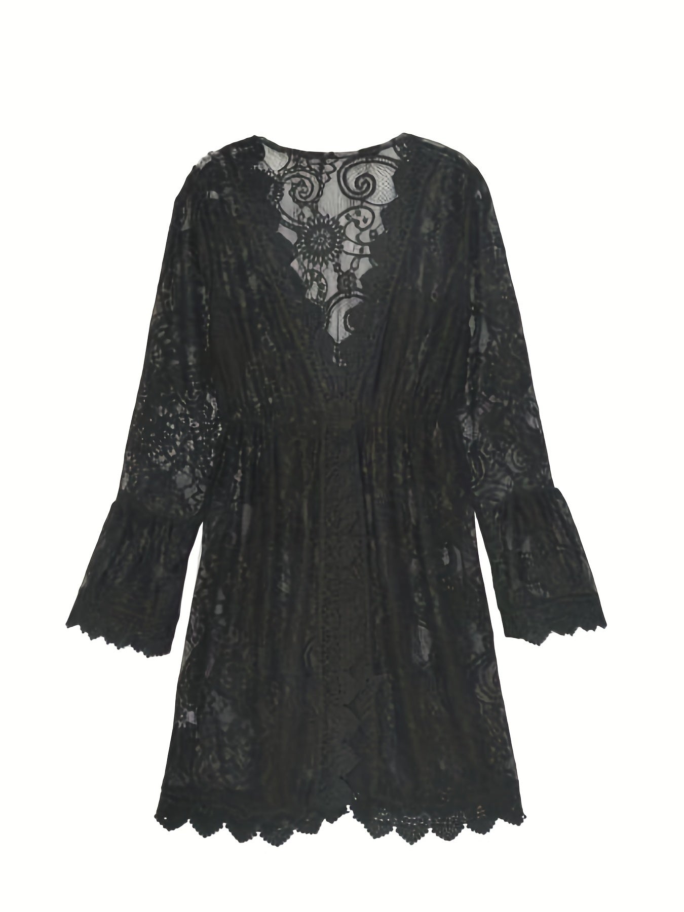 Túnica de playa chic para mujer estilo bohemio con mangas largas – ideal para vacaciones y la costa