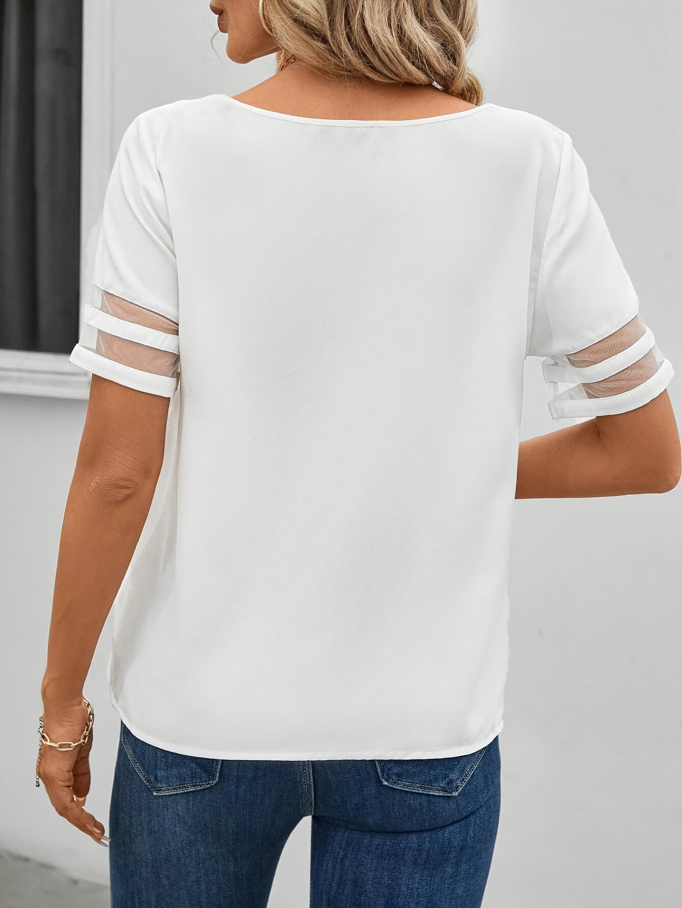 Blouse Femme Élégante à Motifs Fleurs Rétro Col Asymétrique Manches Courtes - Style Décontracté Chic