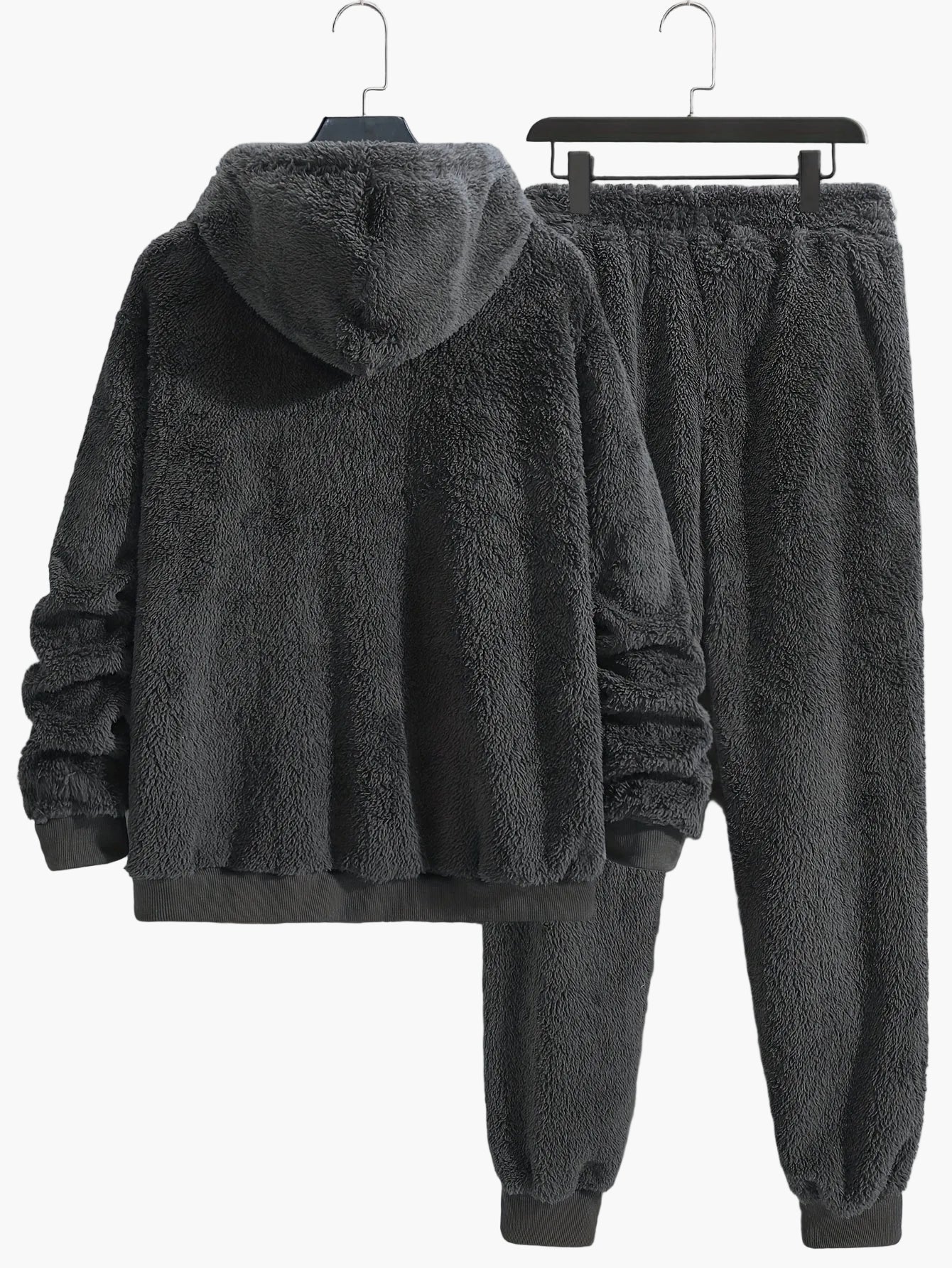 Ensemble décontracté homme sweat à capuche et pantalon style peluche pour l'automne et l'hiver