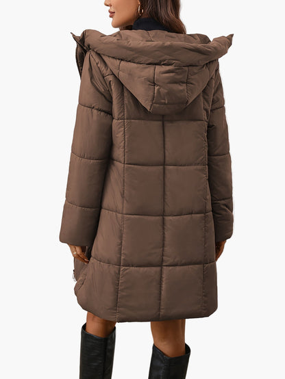 Manteau doudoune mi-longue femme style urbain pour l'hiver