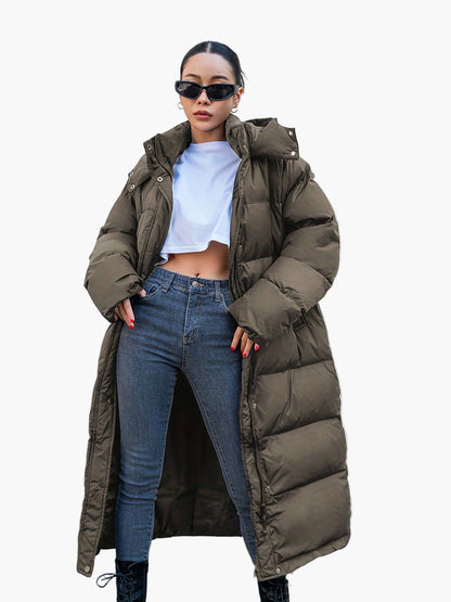 Doudoune Longue Élégante Femme Style Urbain Hiver