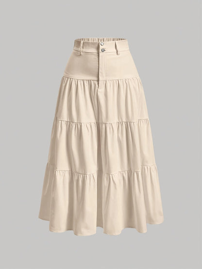 Jupe longue taille haute femme style bohème élégante pour printemps et été