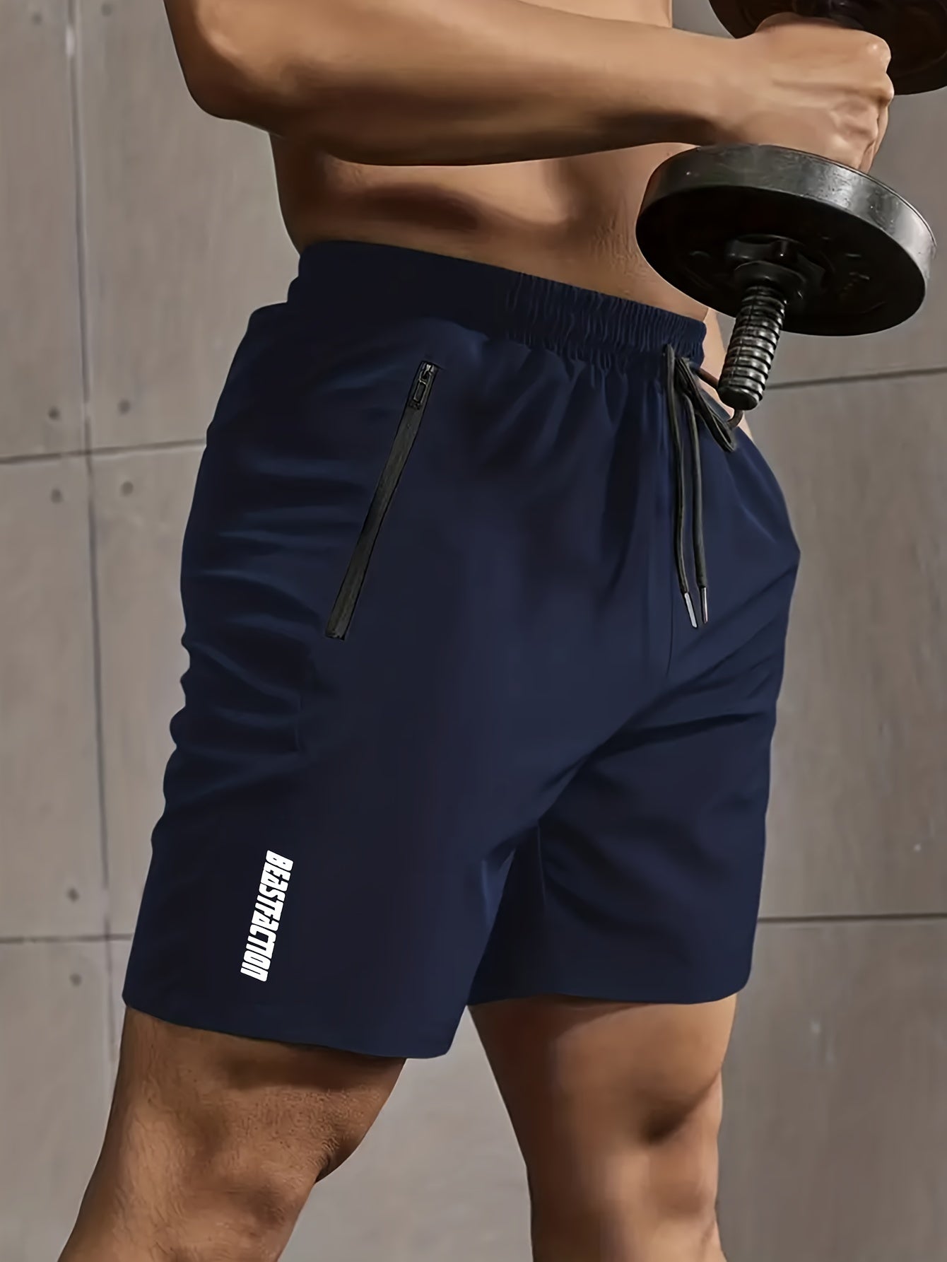 Korte sportbroek voor heren in fitnessstijl met ritszakken - Ideaal voor training en sportschool