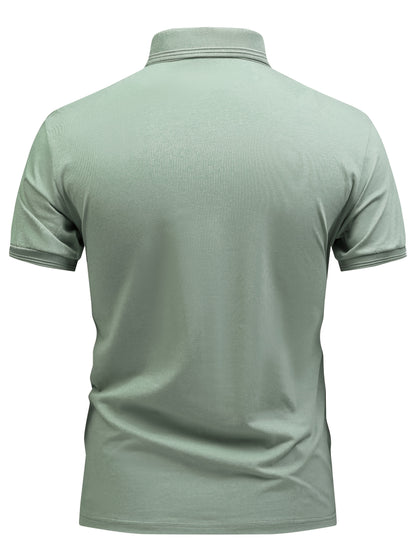 Polo décontracté pour homme à col boutonné style urbain