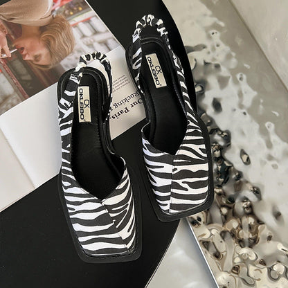 Carol – Chaussures Mode à Talon Bas et Dos Ouvert