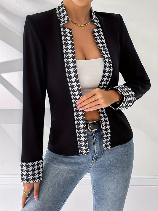 Elegante damesblazer met geometrische patronen voor kantoor en uitgaan