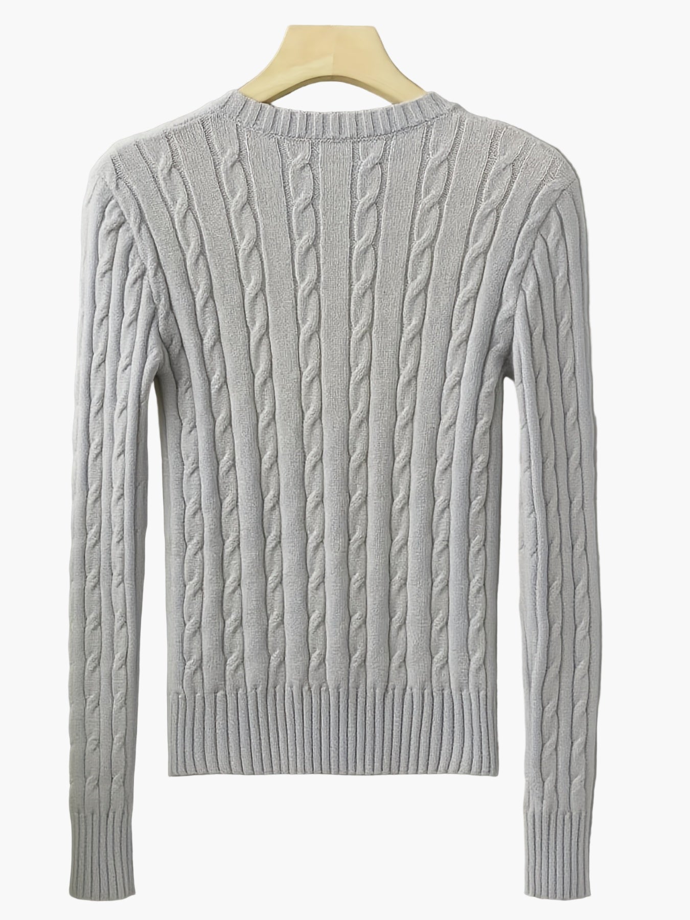 Pull Femme Style Casual à Col V et Motif Câble - Élégance Quotidienne