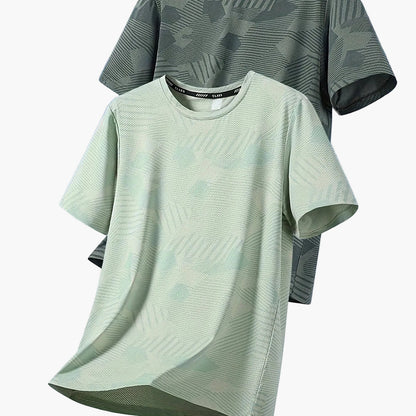 Camiseta casual para hombre estilo tropical transpirable de manga corta - Pack de 2, ideal para el verano