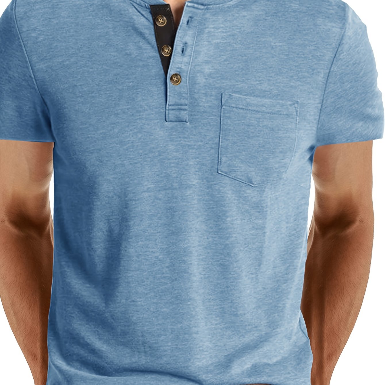 T-shirt à col tunisien décontracté pour homme – Style moderne pour usage quotidien
