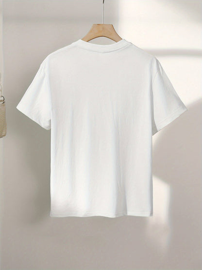 Afslappet dame-T-shirt med vintage bådmotiv i nautisk stil til urban eventyr