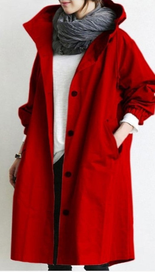 Amanda – Veste coupe-vent décontractée mi-longue à manches longues