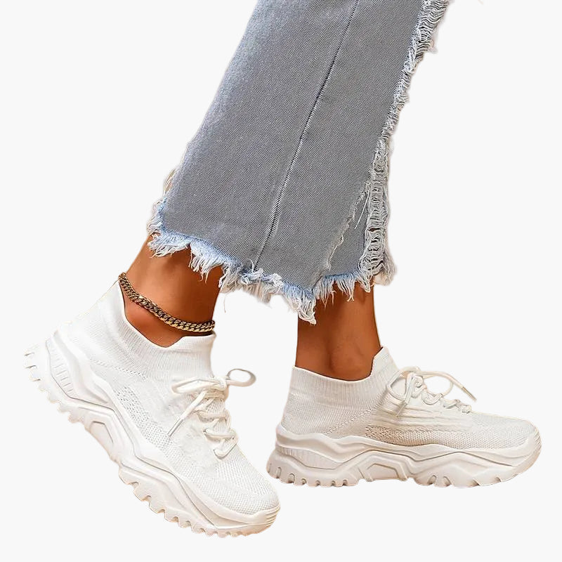 Baskets de marche tendance pour femme à semelle épaisse – Style urbain et confort quotidien