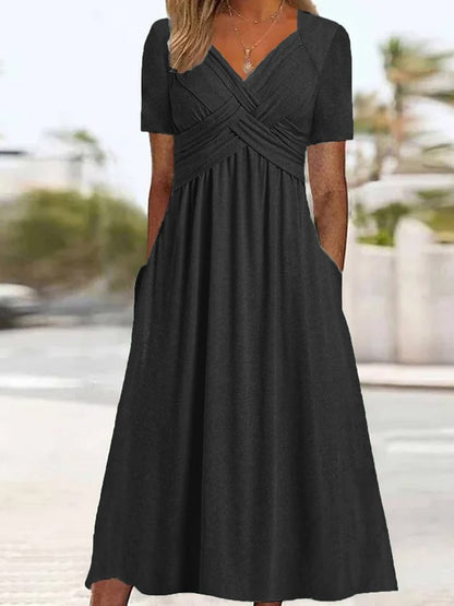 Francesca – Robe Évasée à Manches Courtes