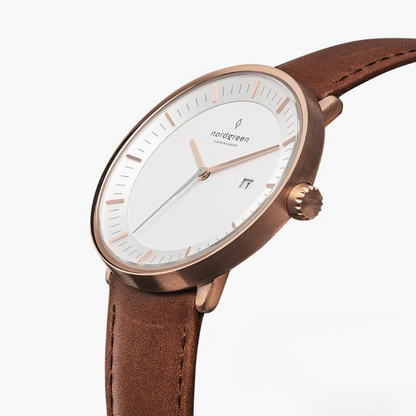 Phillip – Montre unisexe avec bracelet en cuir