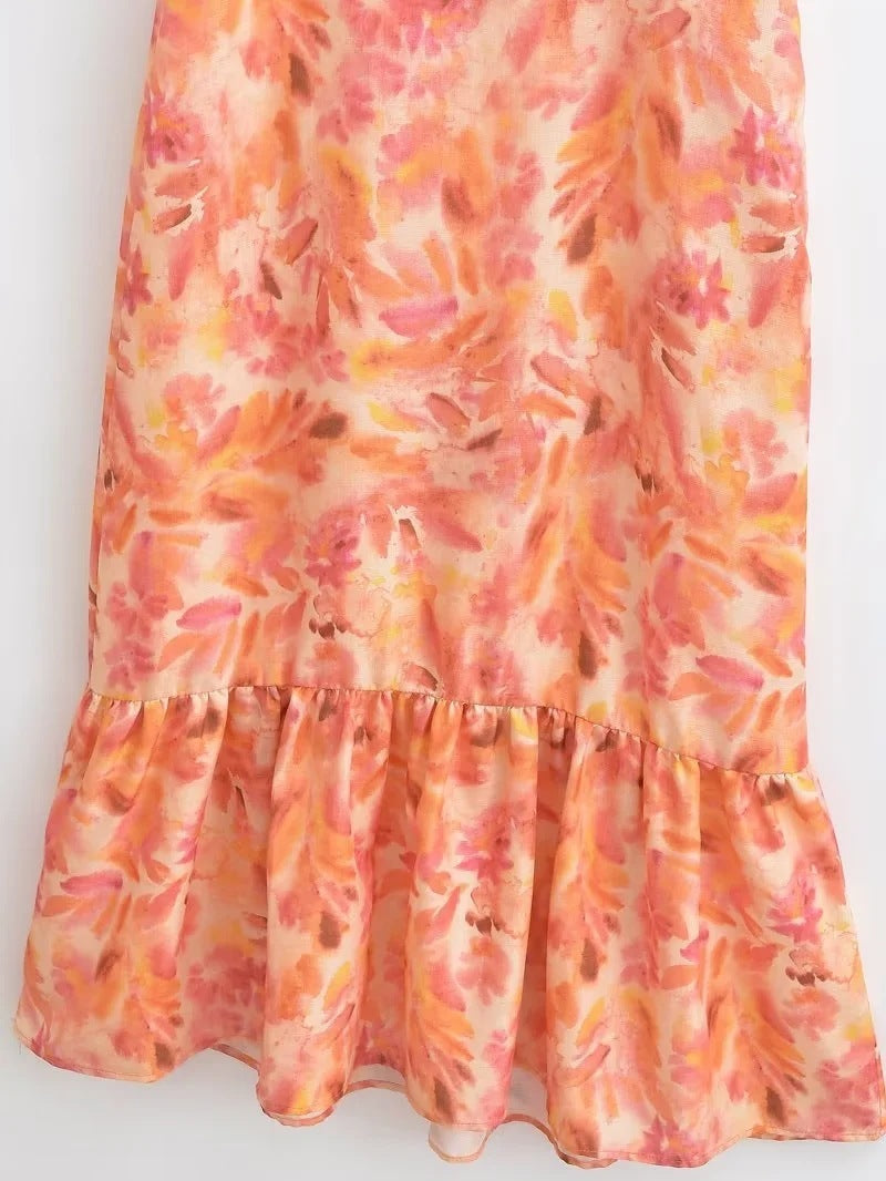 Robe longue femme style bohème à volants, sans manches, élégante pour l'été et occasions spéciales
