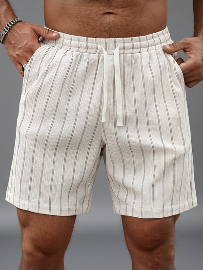 Shorts décontractés à rayures pour homme, style urbain tendance, idéals loisirs et sport