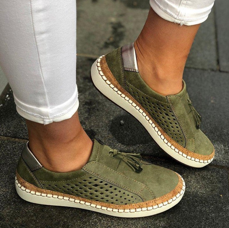 Chaussures confort femme à enfiler style décontracté coréen – mocassins légers à semelle plate pour loisirs et quotidien