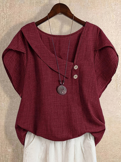Blouse Tuniek Dames Asymmetrische Stijl Casual Elegant