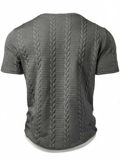 T-shirt homme col rond style torsadé décontracté pour loisirs et sorties