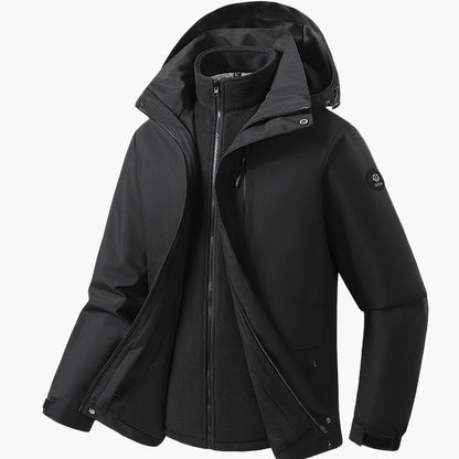 Veste Softshell Homme 3-en-1 à Capuche Style Urbain Décontracté