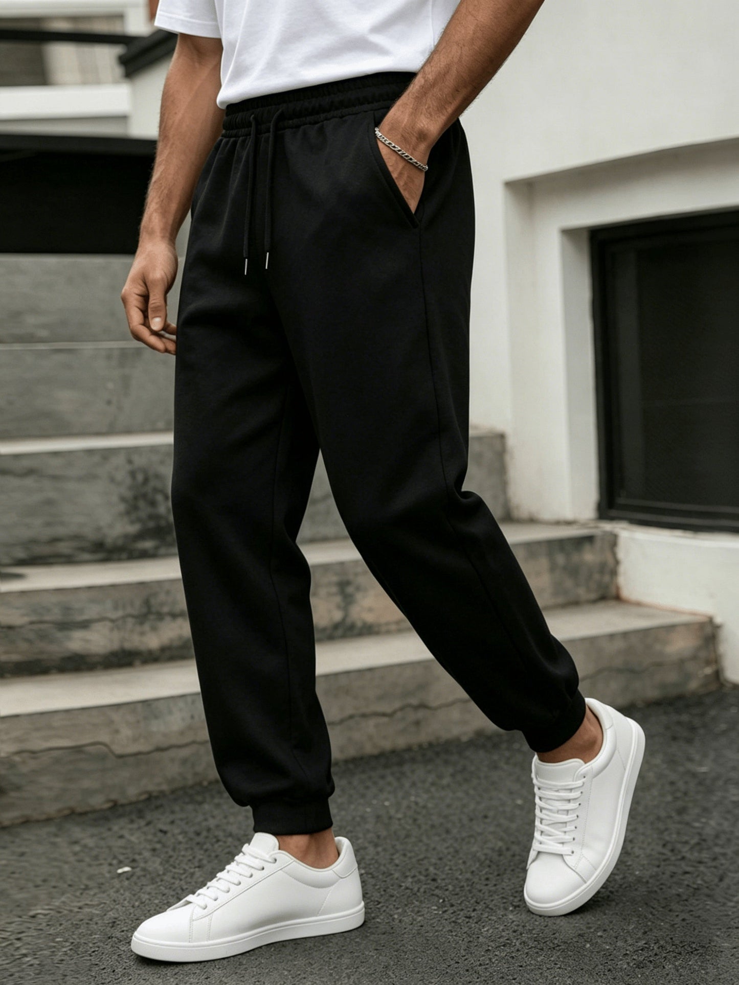 Pantaloni da jogging uomo taglio dritto stile urbano per sport e relax