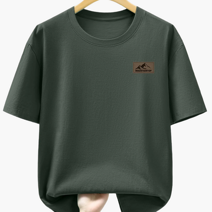Casual men's T-shirt with mountain print, sporty style – Ideal for leisure and weekends