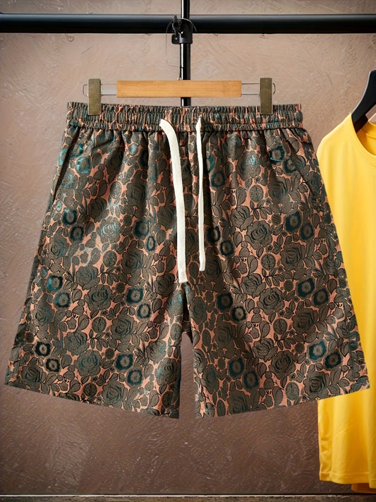 Short uomo con stampa floreale moderno stile casual per l'estate