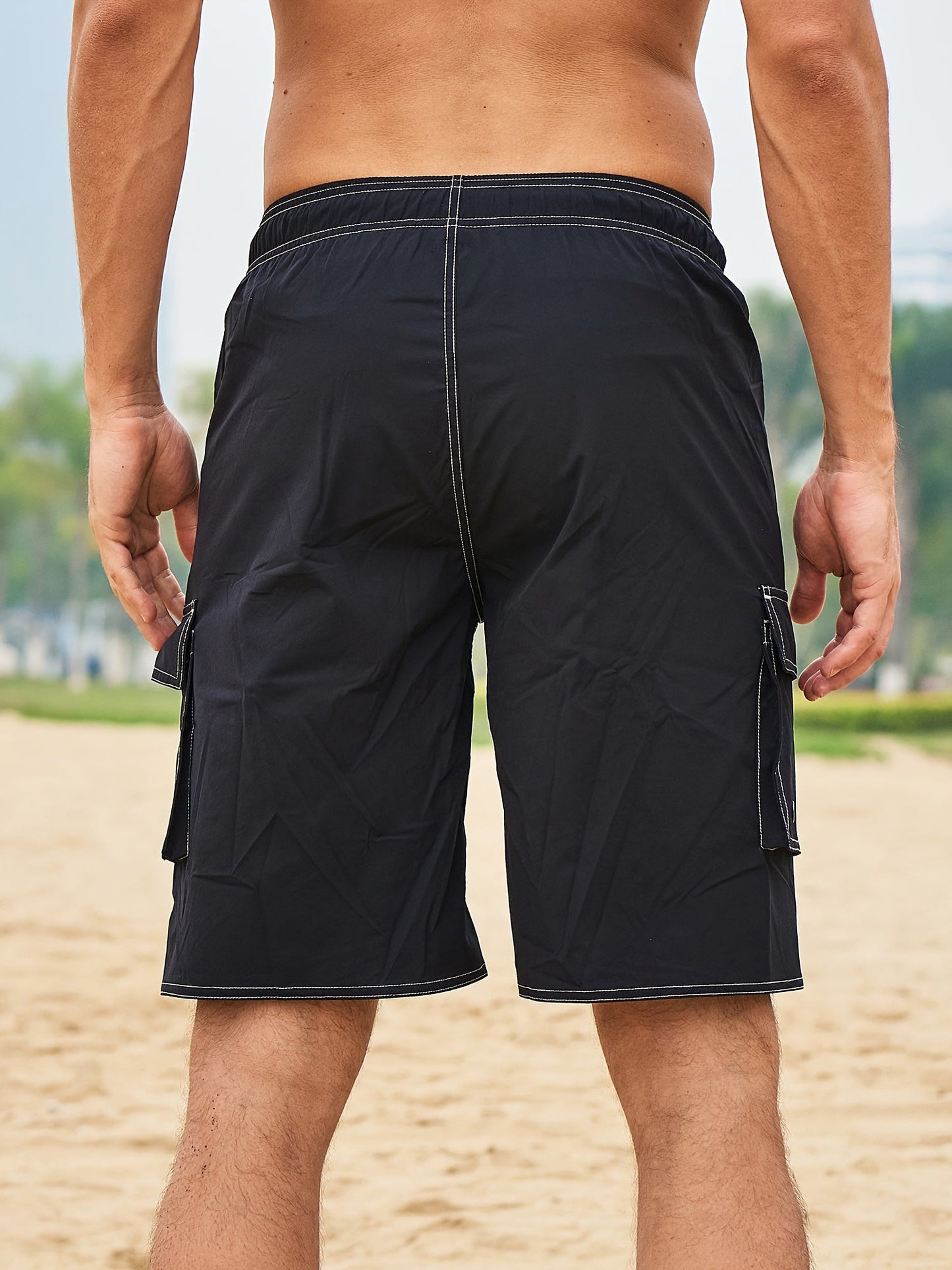 Męskie sportowe kąpielówki z podszewką zapobiegającą otarciom i kieszenią – idealne na plażę i basen