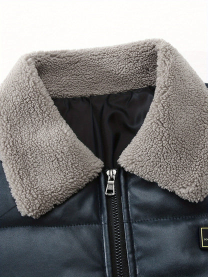 Blouson d'hiver homme style aviateur col mouton pour usage quotidien et urbain