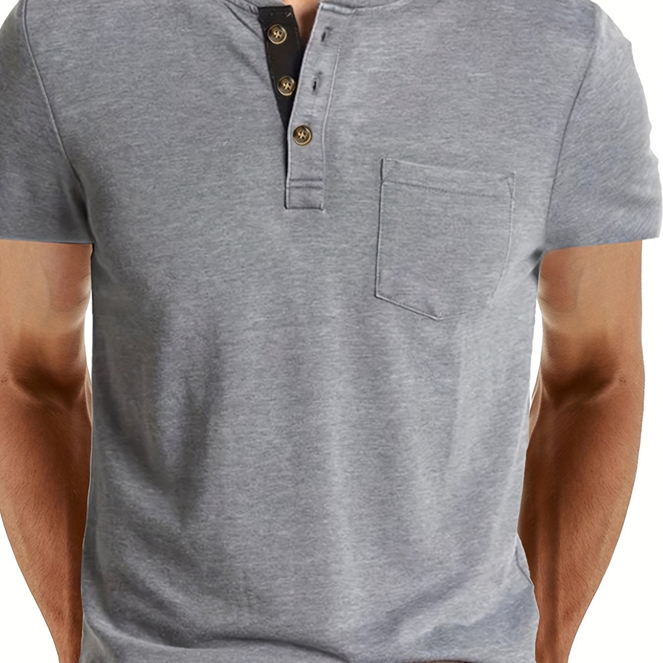 T-shirt à col tunisien décontracté pour homme – Style moderne pour usage quotidien