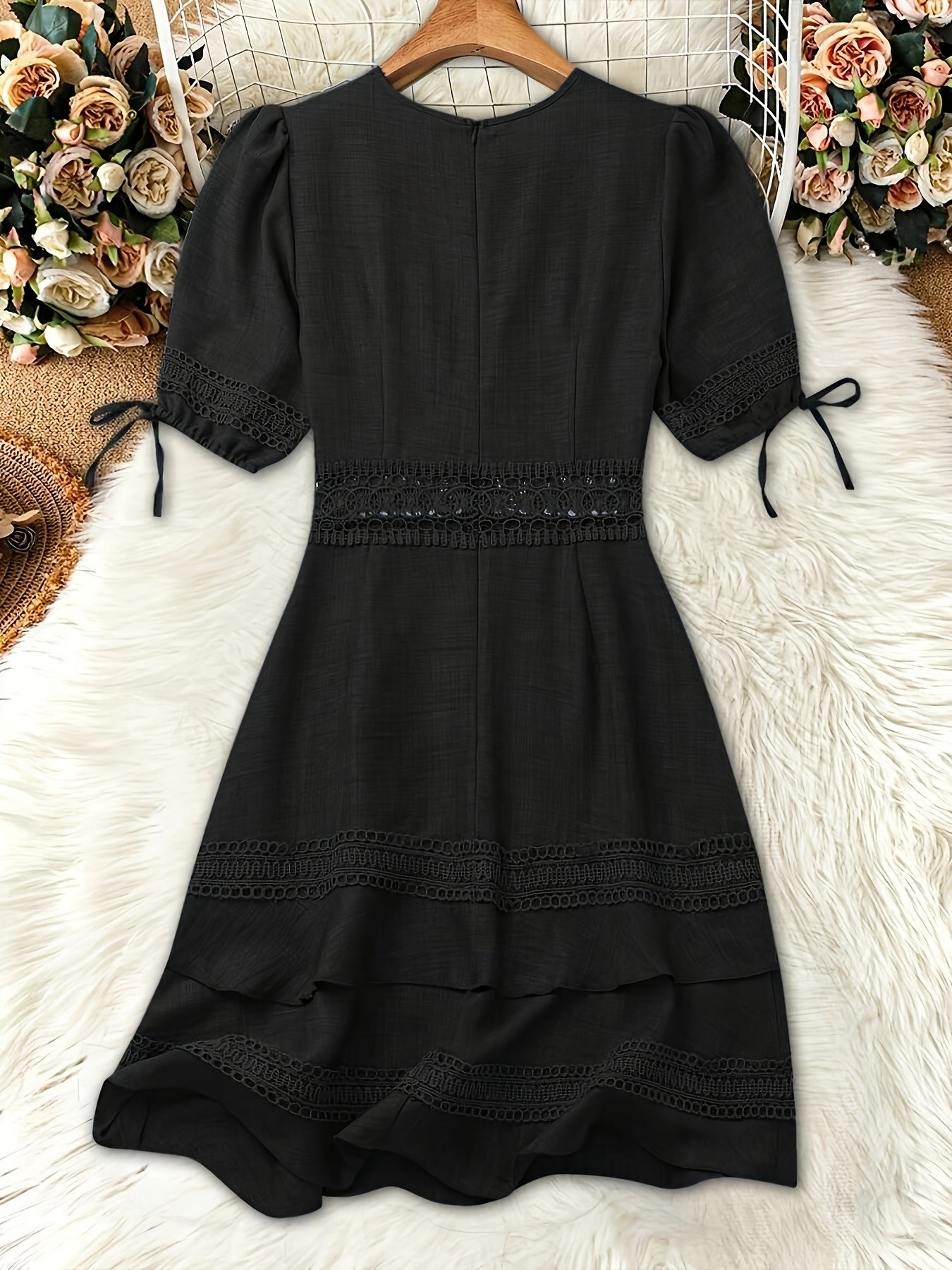 Elegant boheme-stil kjole til kvinder med flæser til forår og sommer