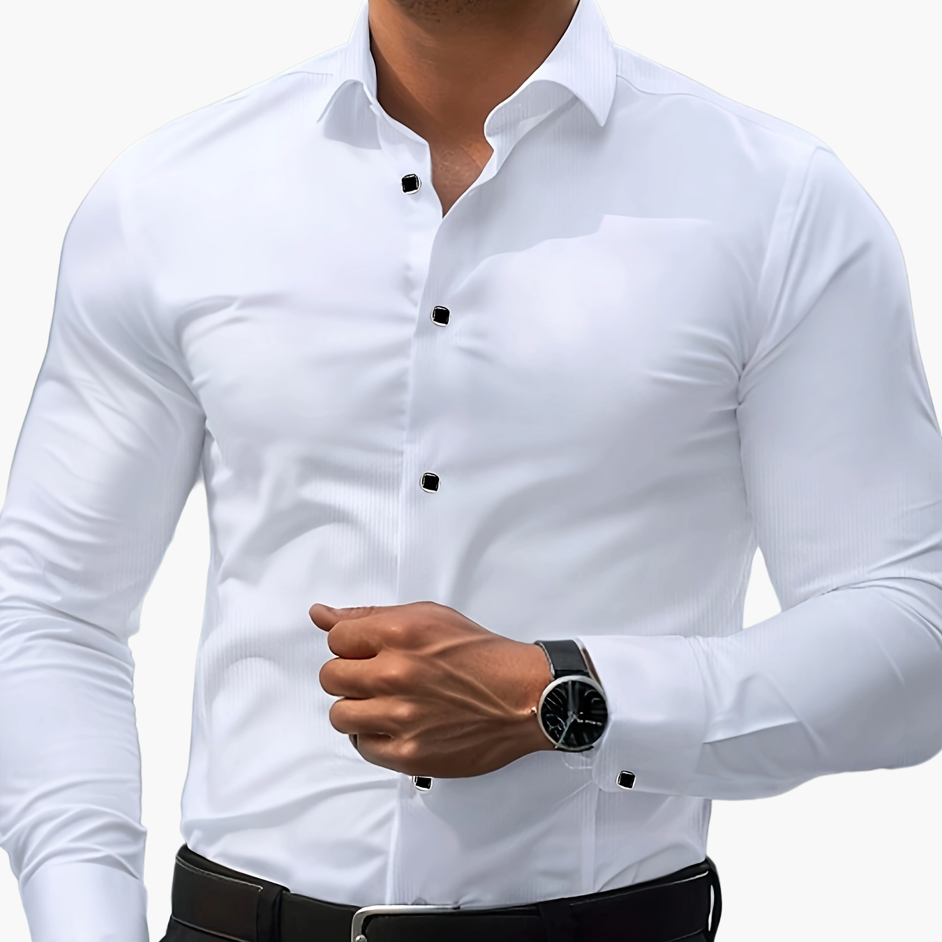 Elegant long-sleeve shirt for men - Slim fit, business and urban style