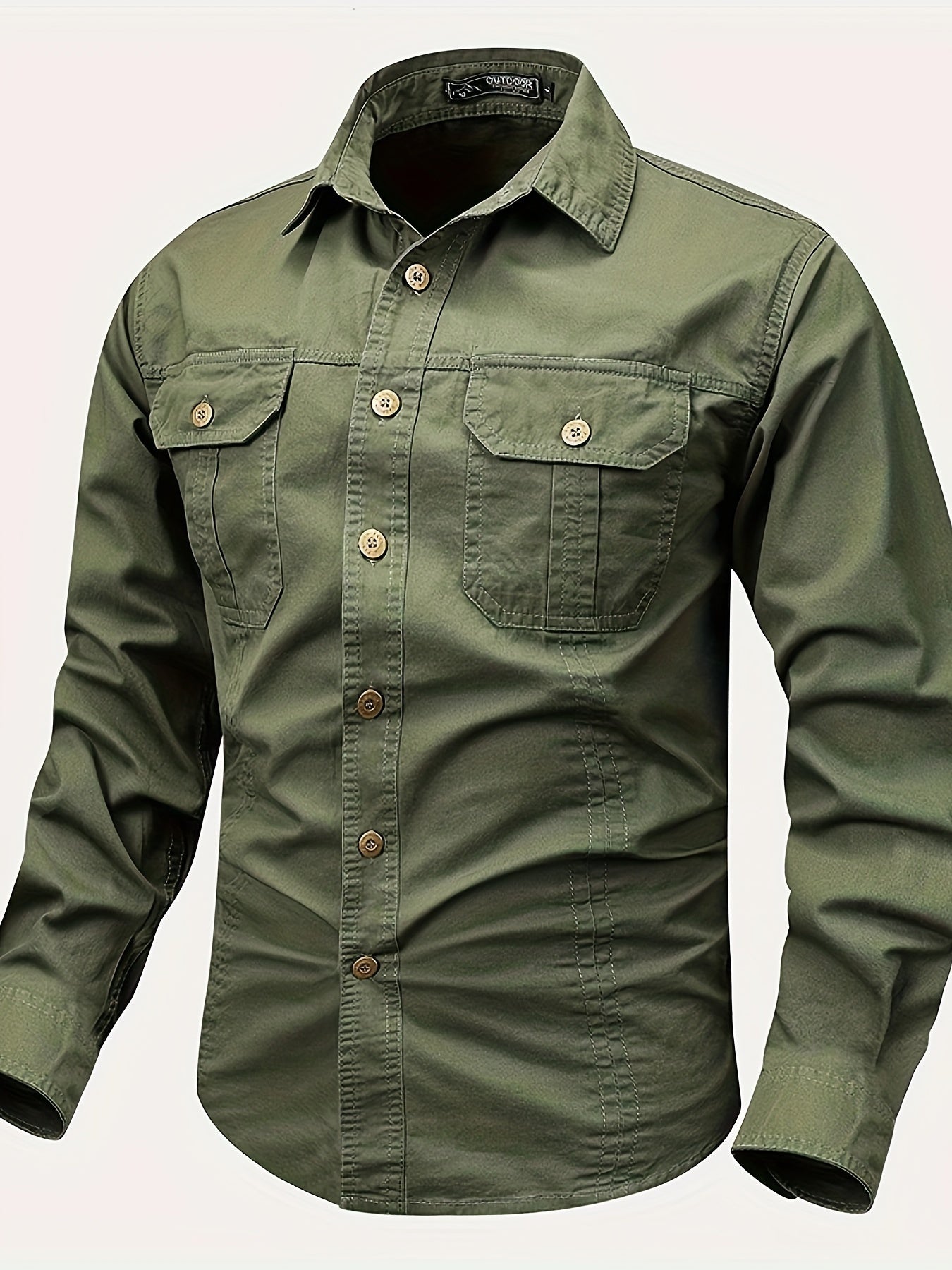 Men's casual long-sleeve shirt in outdoor style – Ideal for weekends and leisure activities