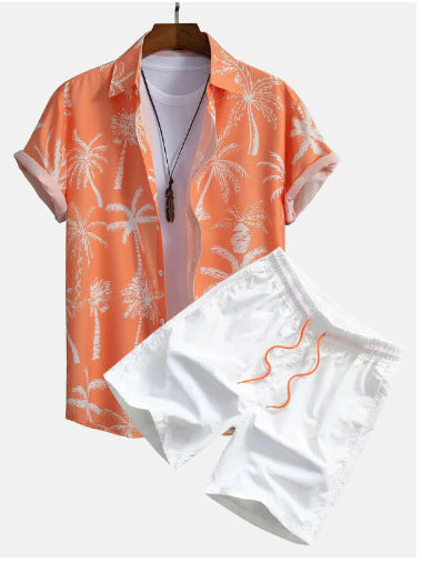Ensemble Décontracté Homme Style Graphique Chemise à Manches Courtes et Short Été