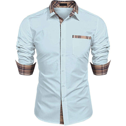 Chemise élégante homme style casual chic à col revers – Idéale pour bureau et sorties