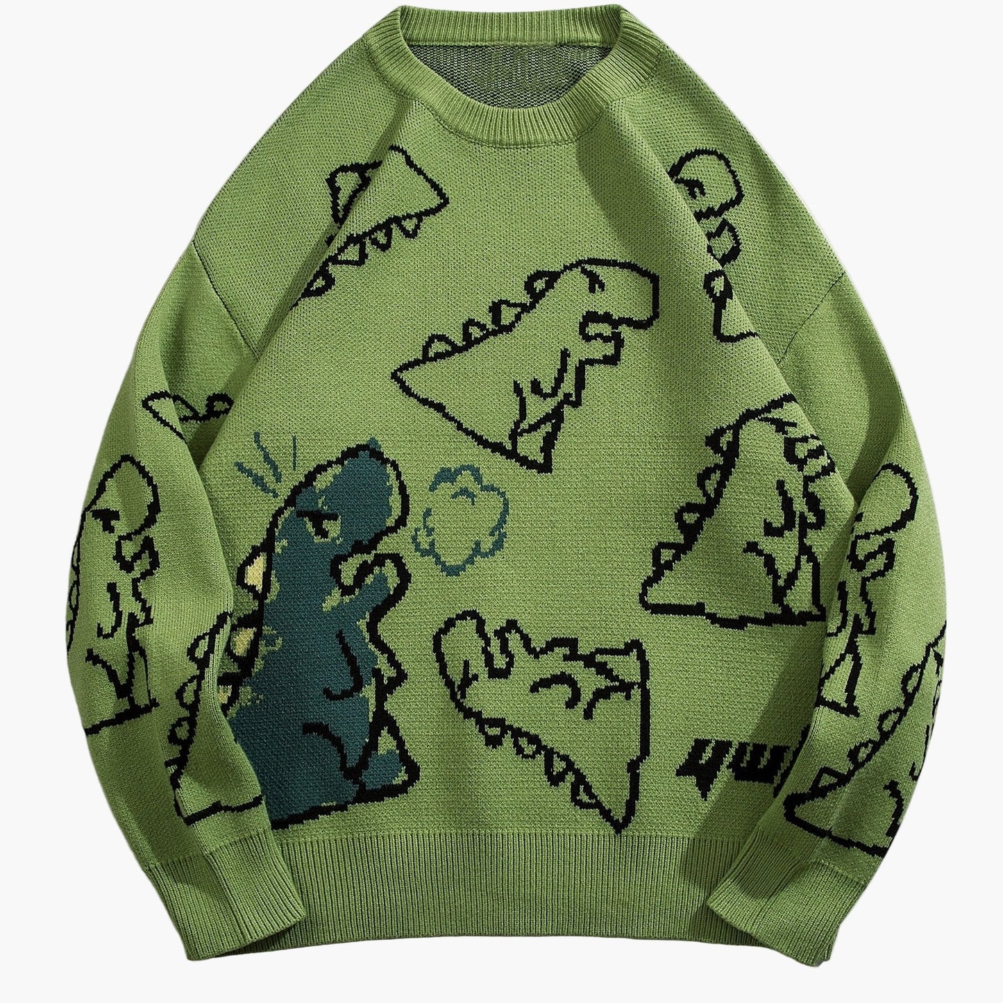 Pull-over décontracté motif dinosaure pour homme adolescent – style streetwear tendance