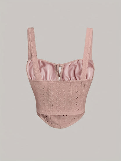 Bustier femenino estilo corsé bordado elegante para primavera y verano