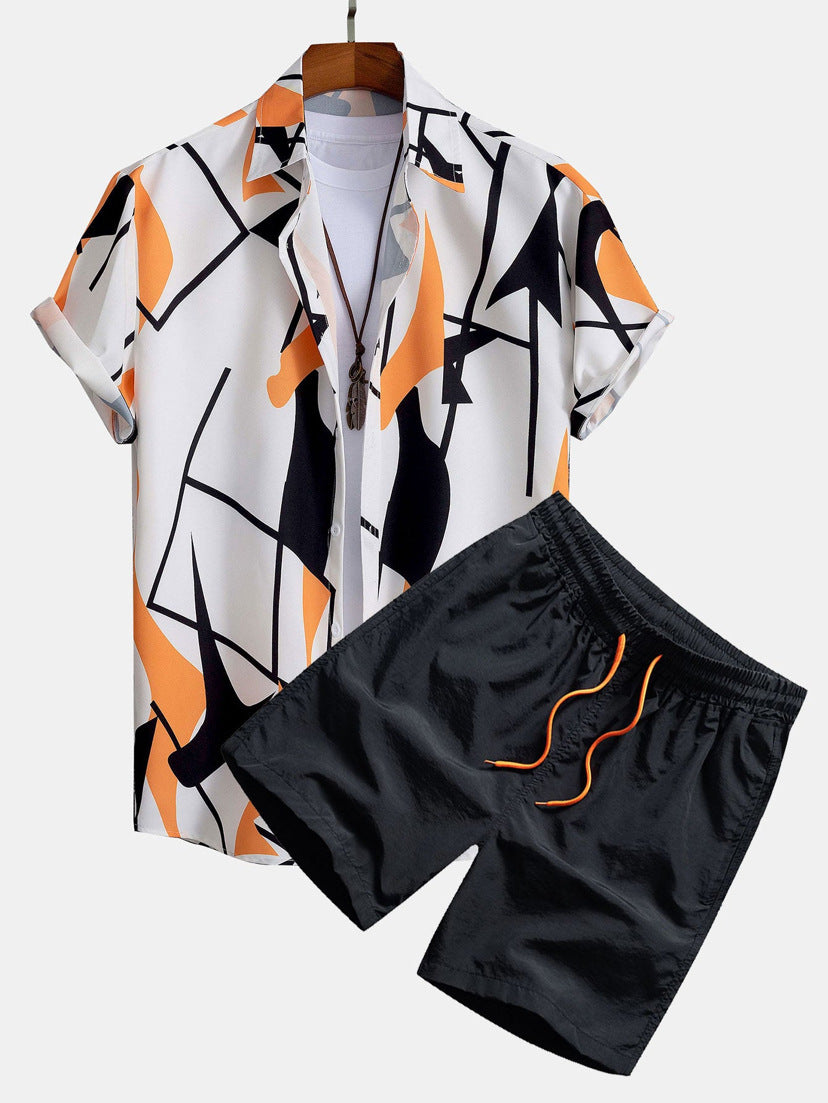 Ensemble Décontracté Homme Style Graphique Chemise à Manches Courtes et Short Été