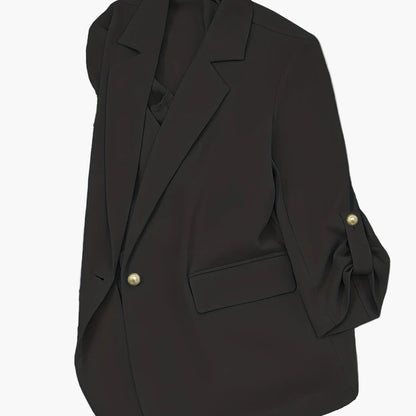 Elegant dameblazer med lange ærmer, afslappet stil til kontor eller udgang