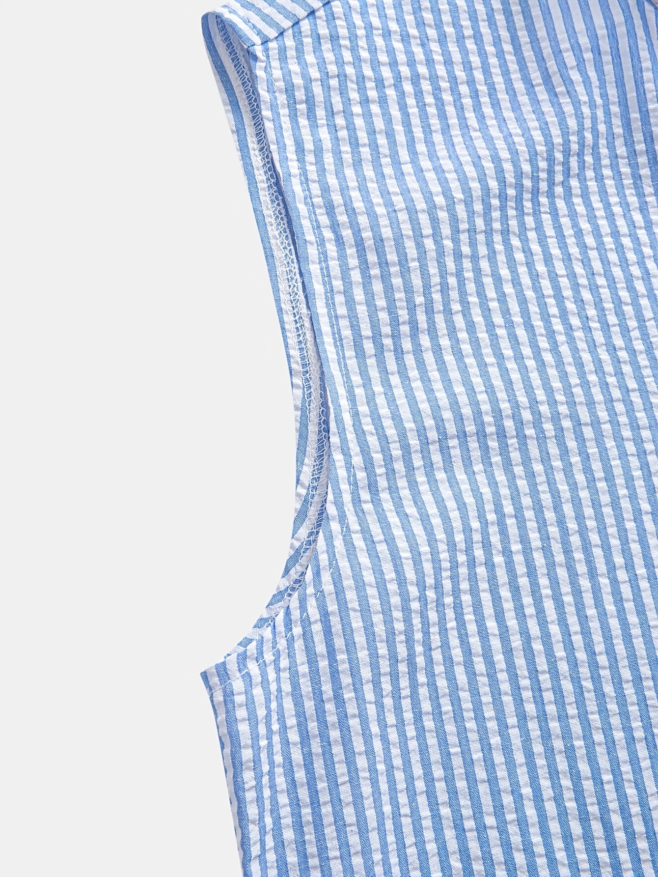 Chemise Henley sans manches à rayures pour homme, style décontracté urbain