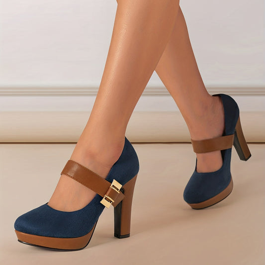 Mary Jane pumps met hoge hakken voor dames, elegante stijl voor avond en kantoor